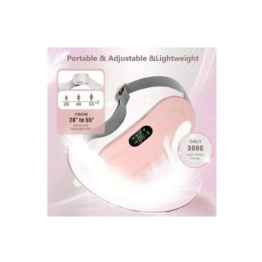 Period Cramp Relief Massager | Portable Cordless Menstrual Pain Massage with 3 Heat Modes & 3 Massage Modes