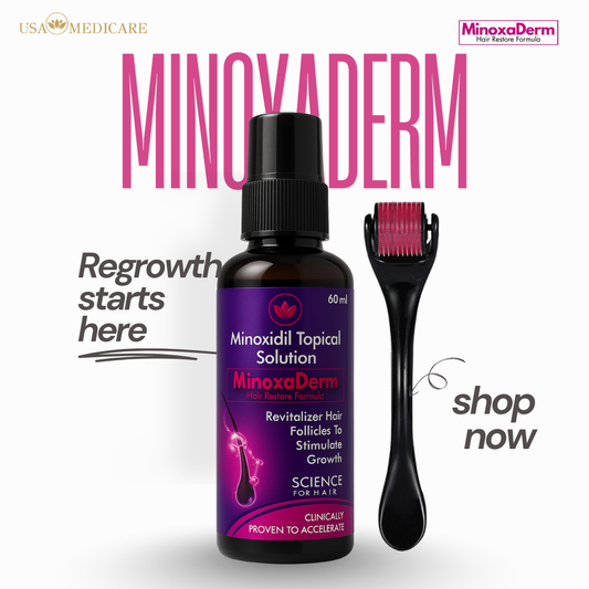 Minoxaderm  Hair Restore Formula (60ml) + Free Derma Roller