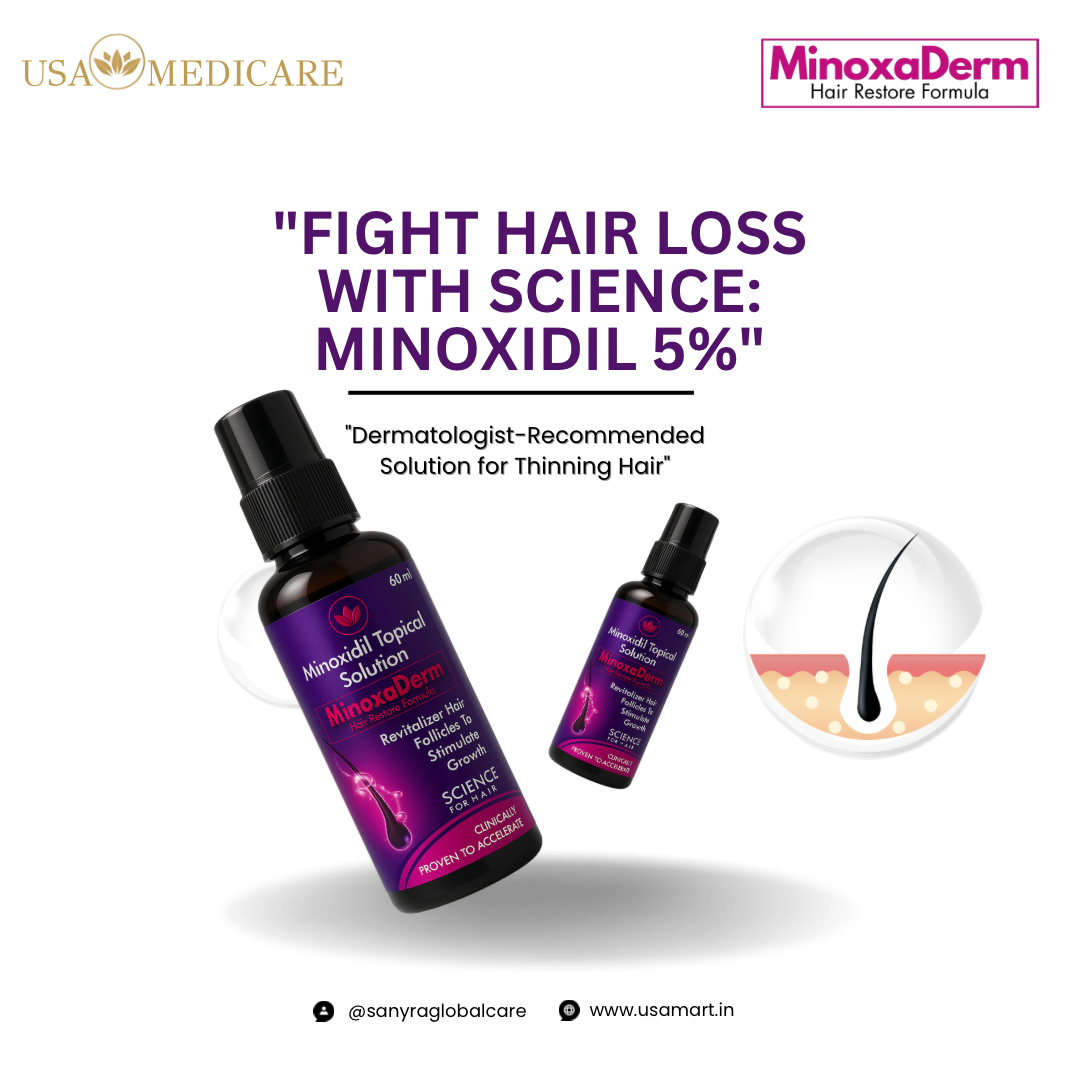 Minoxaderm  Hair Restore Formula (60ml) + Free Derma Roller