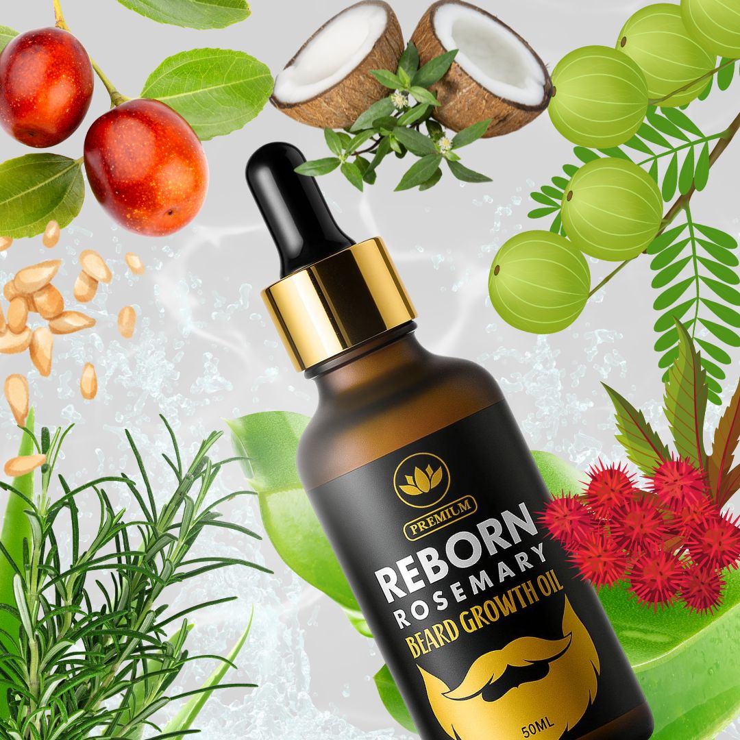 Complete Hair & Beard Growth Kit – Minoxaderm Minoxidil 5% + Rosemary Beard Oil + Derma Roller